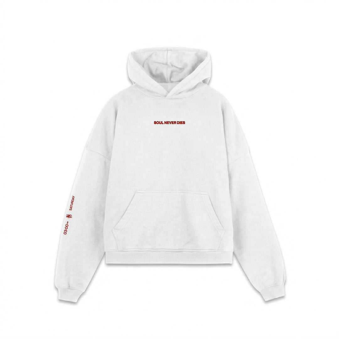 Hoodie Basic Last Drink - Blanco