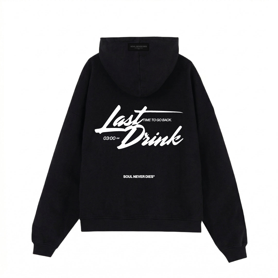 Hoodie Last Drink - Negro