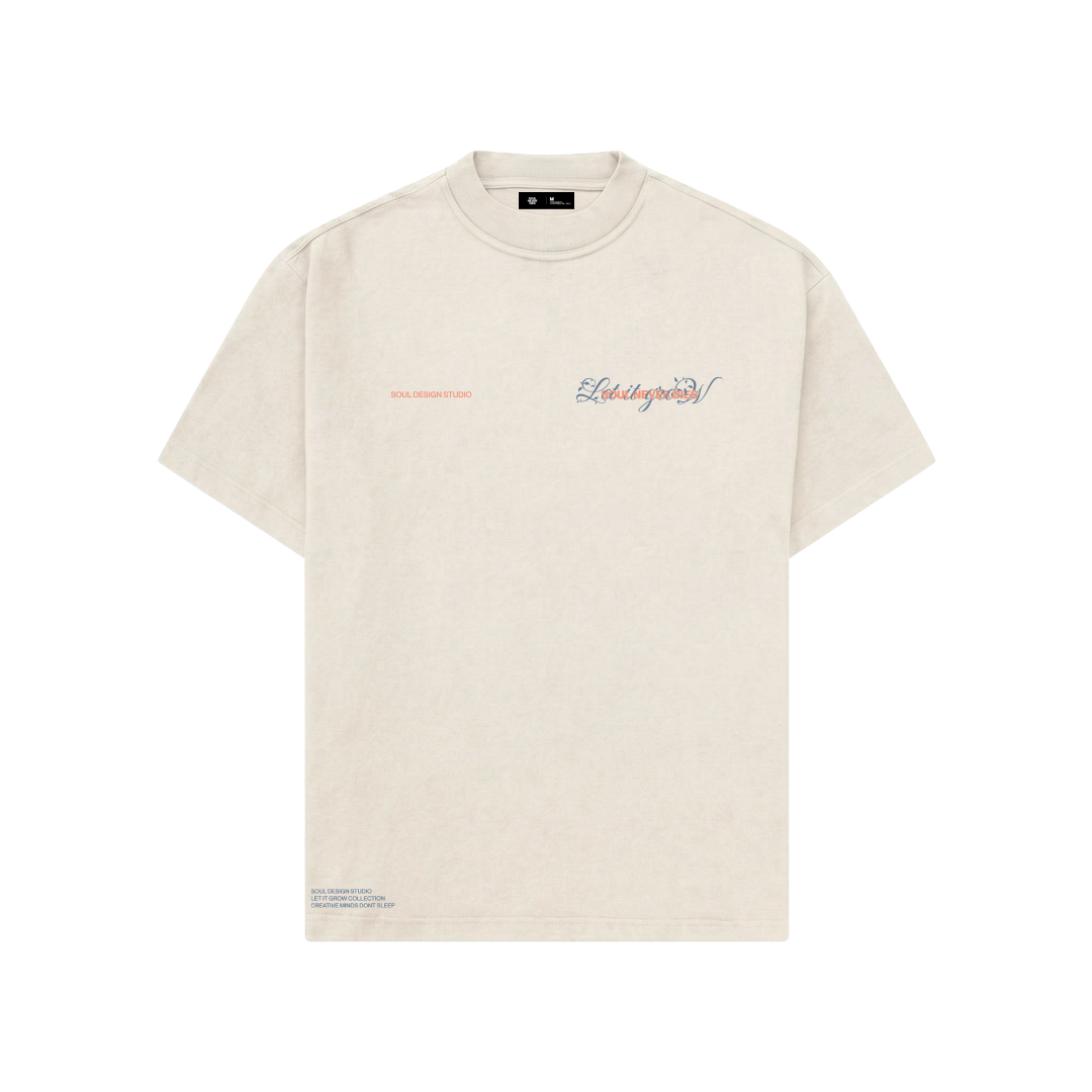 Camiseta LET IT GROW - OPEN VAULT - BLANCO CREMA