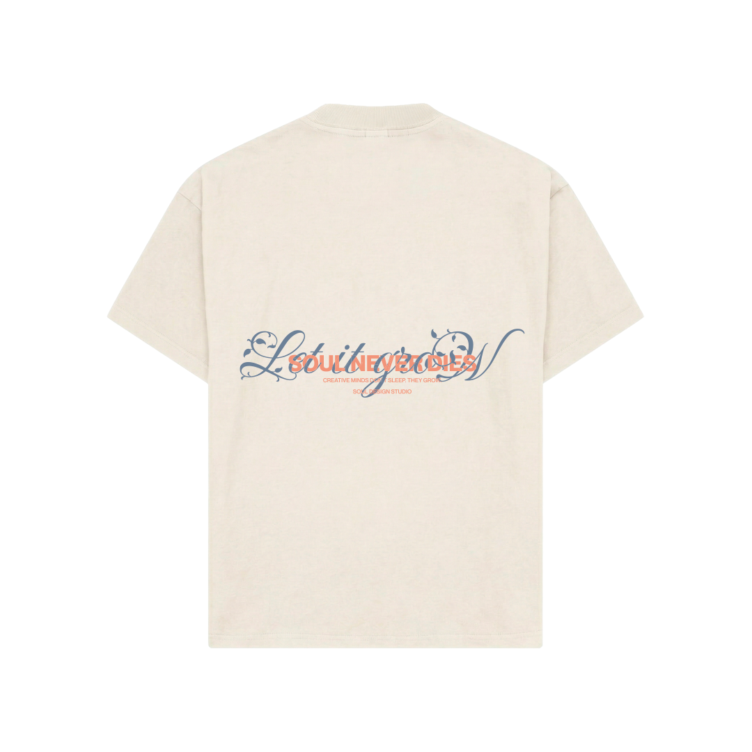 Camiseta LET IT GROW - OPEN VAULT - BLANCO CREMA