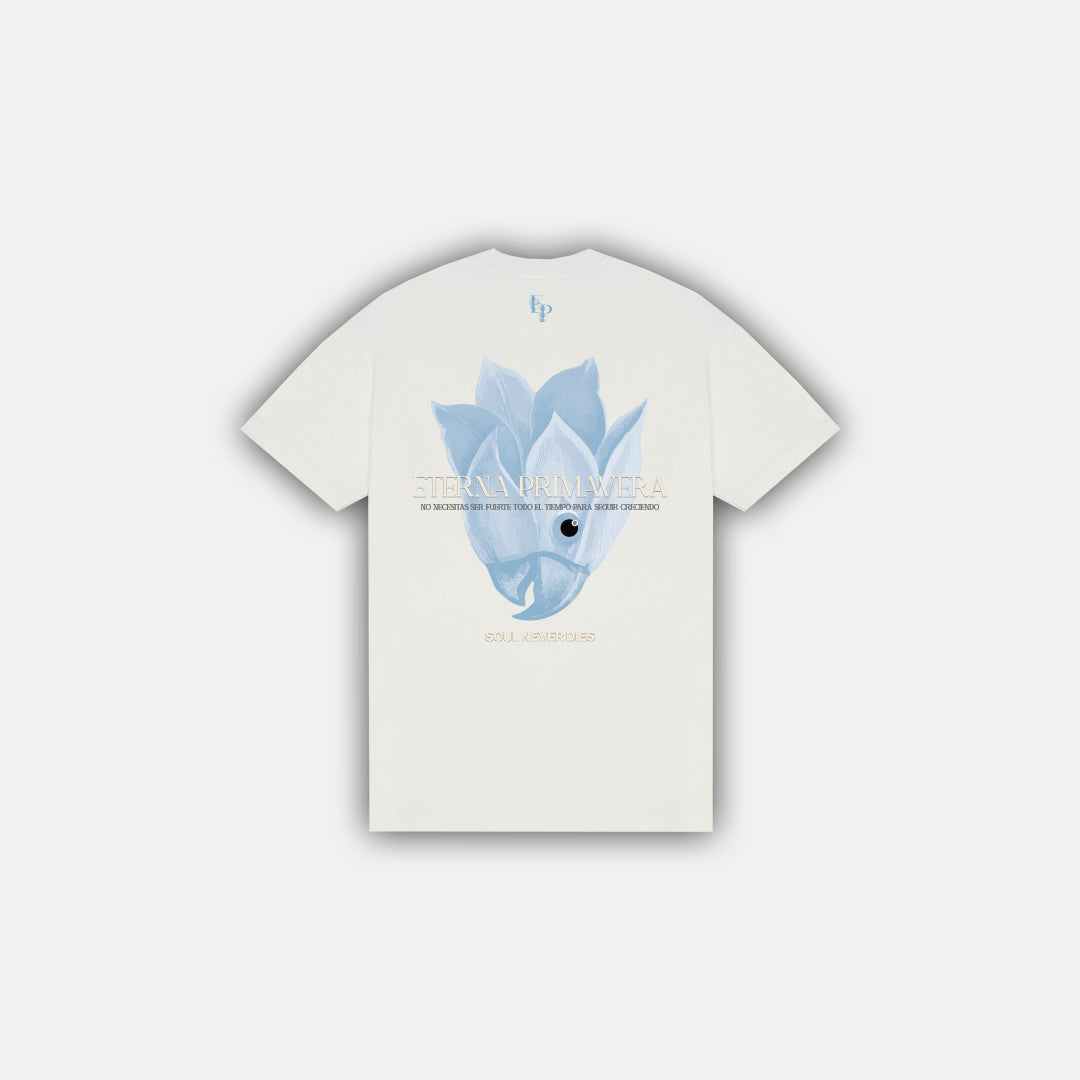 Camiseta Loro Flor Blanco Crema