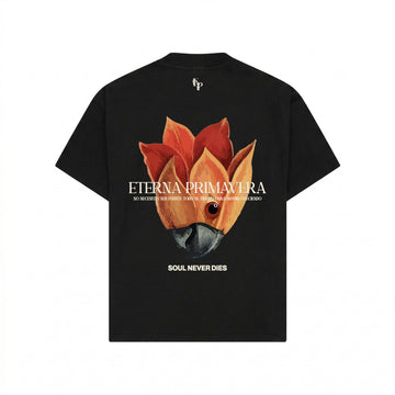 Camiseta Loro Flor Negro
