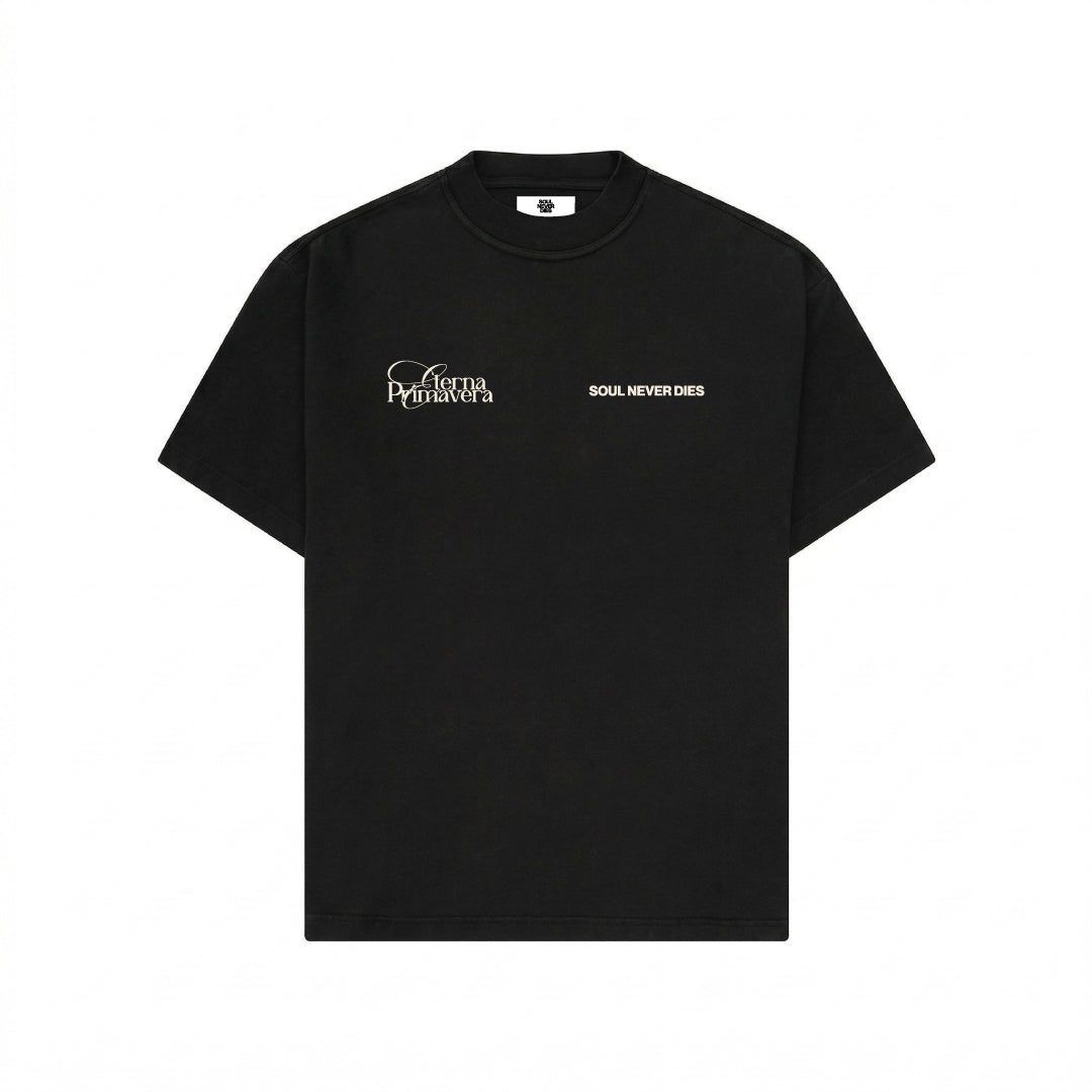 Camiseta Ave Flor Negro