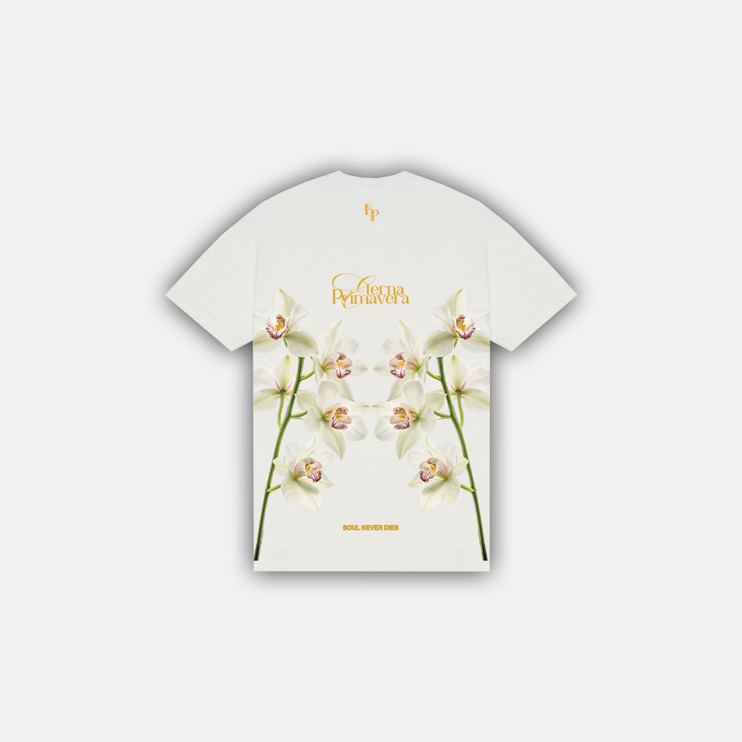 Camiseta Orquidea Blanco Crema