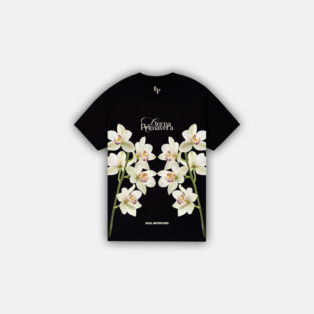 Camiseta Orquidea Negro