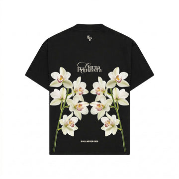 Camiseta Orquidea Negro