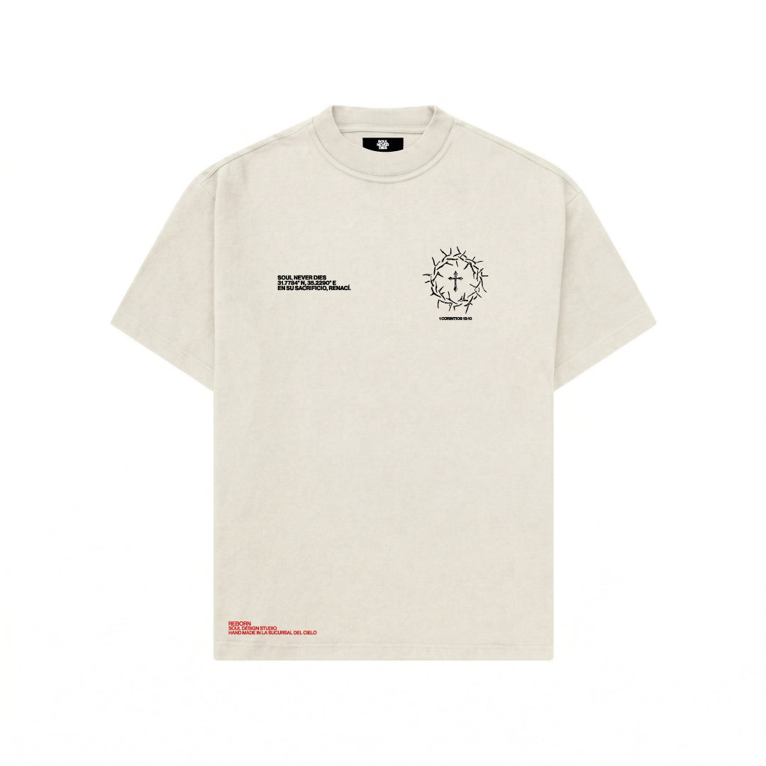 Camiseta Espinas - OPEN VAULT - Blanco crema